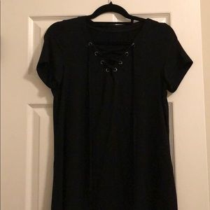 Black Lace Up Tee